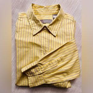 LIZ CLAIBORNE Striped Button Down Shirt Size  M 100% Cotton